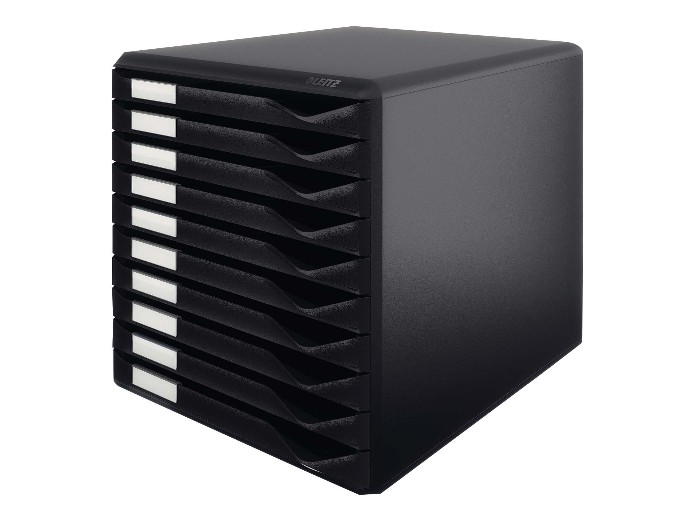 LEITZ Schubladenbox Formular-Set  schwarz 52940095, DIN A4 mit 10 Schubladen