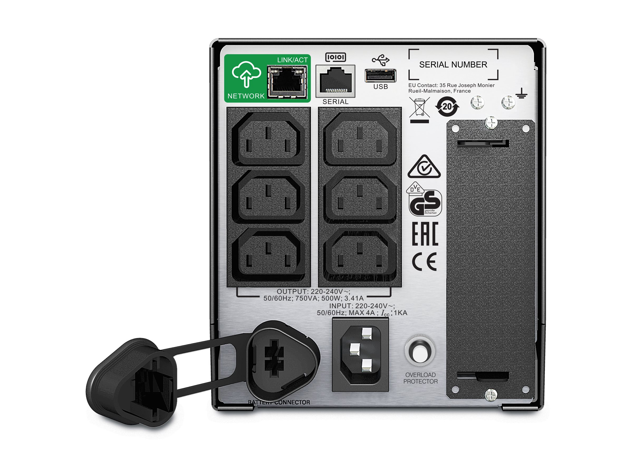 APC SMT750IC Smart-USV 750 VA/ 500Watt LCD, 230 V, mit SmartConnect APC SMT750IC Smart-USV 750 VA/ 500Watt LCD, 230 V, mit SmartConnect