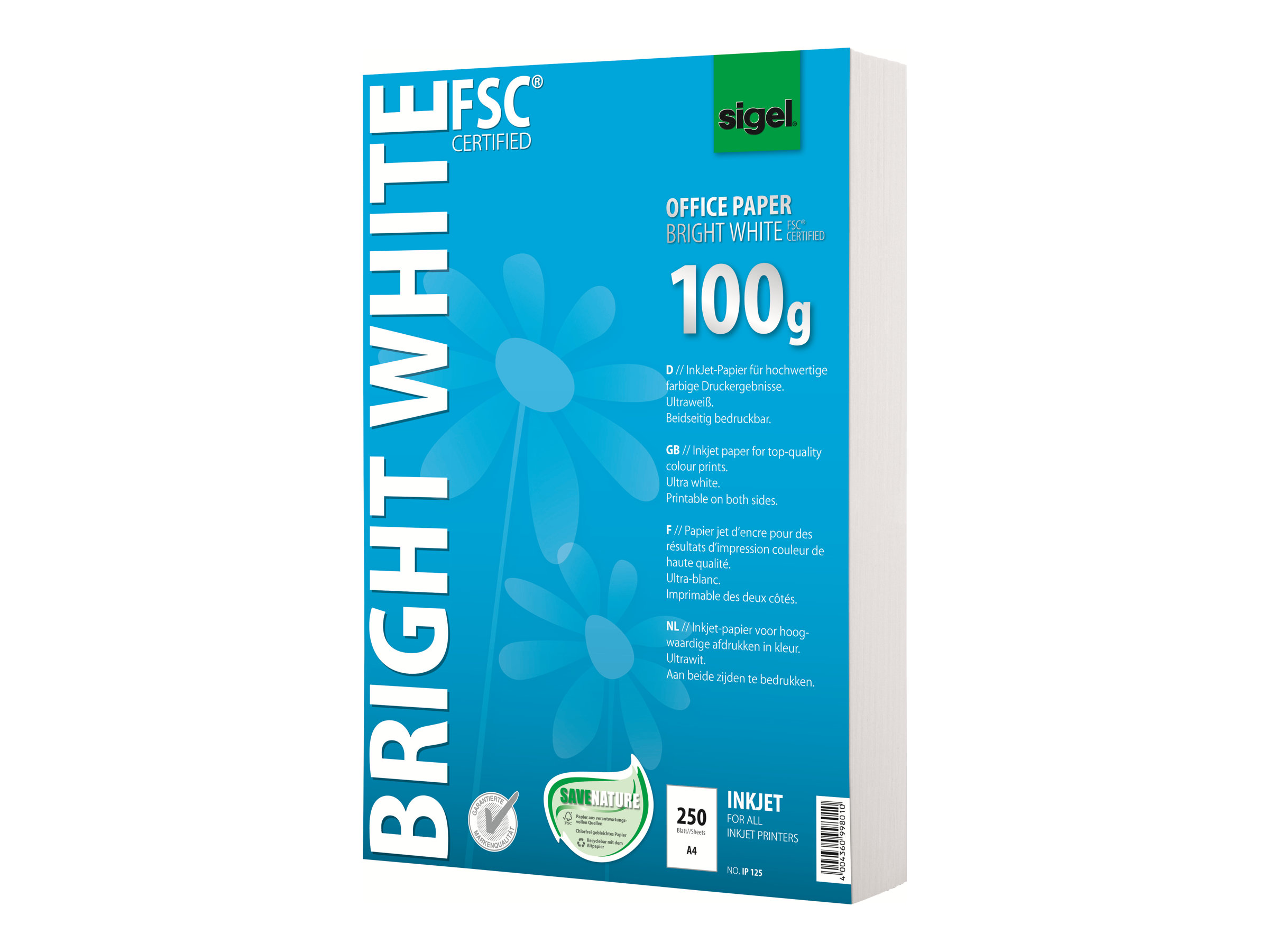 SIGEL Inkjetpapier InkJet-Papier DIN A4 100 g/qm 250 Blatt SIGEL Inkjetpapier InkJet-Papier DIN A4 100 g/qm 250 Blatt
