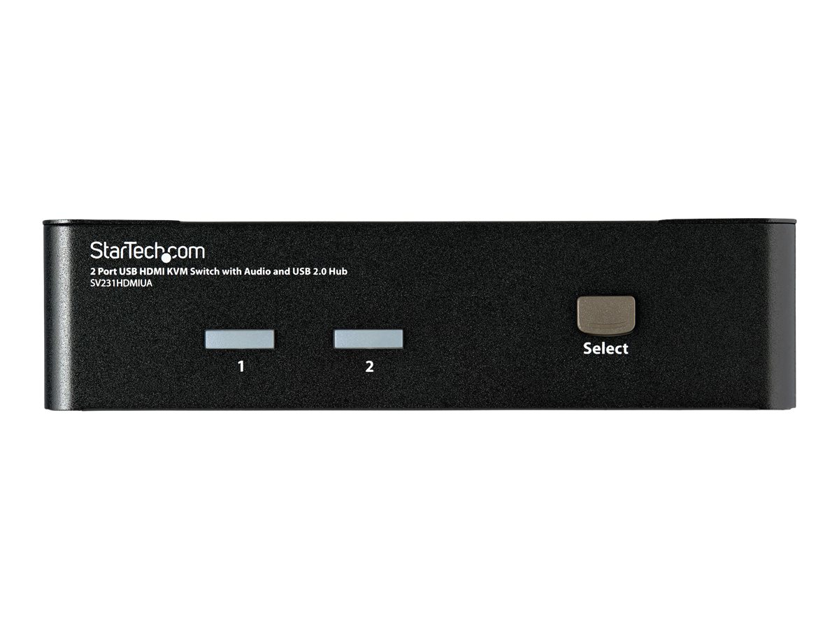 StarTech.com 2 Port USB HDMI KVM Switch / Umschalter mit Audio und USB 2.0 Hub - KVM-/Audio-/USB-Switch - 2 Anschlüsse