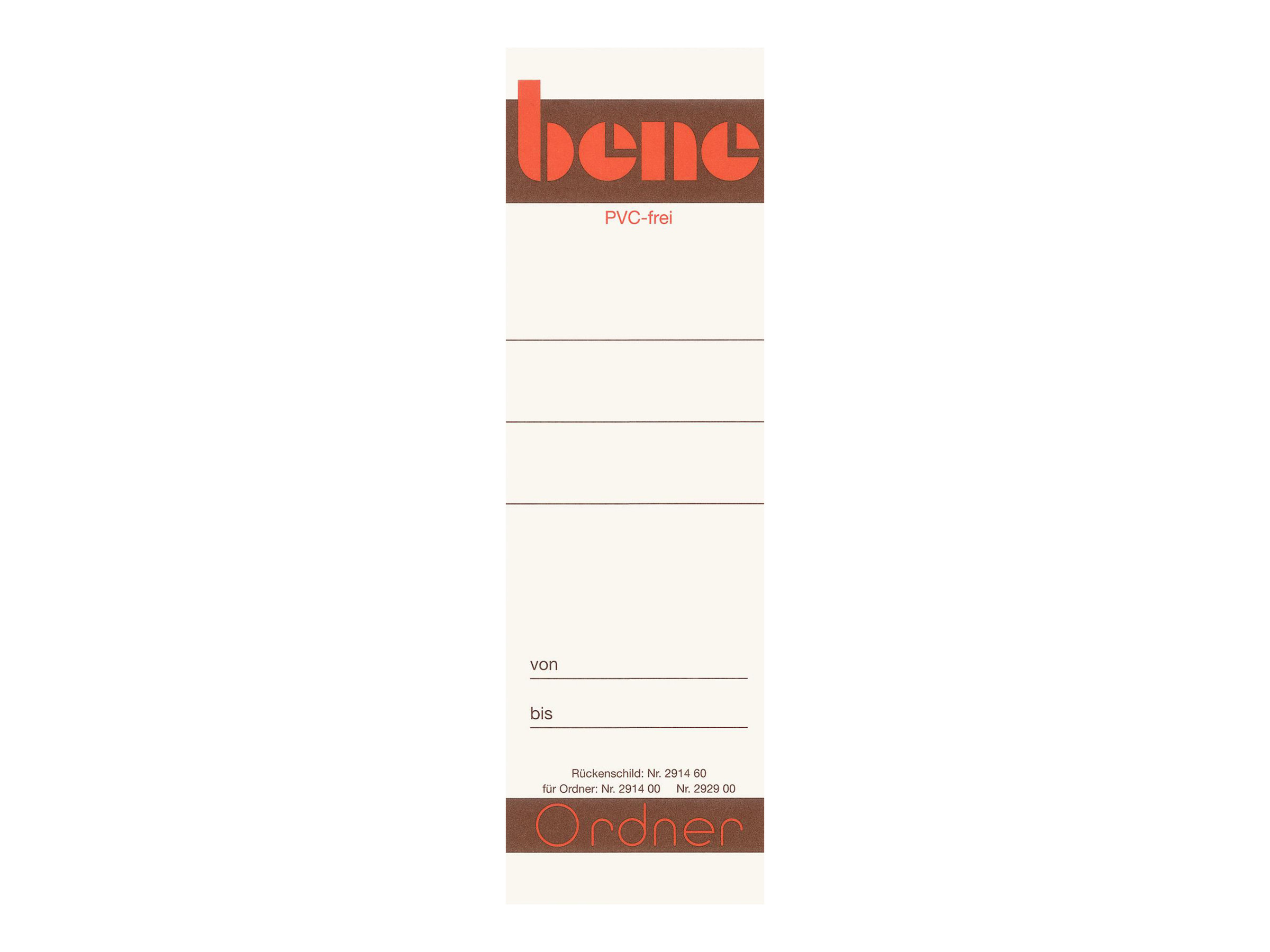bene EinsteckRückenschilder weiß für 8,0 cm Rückenbreite, 10 St