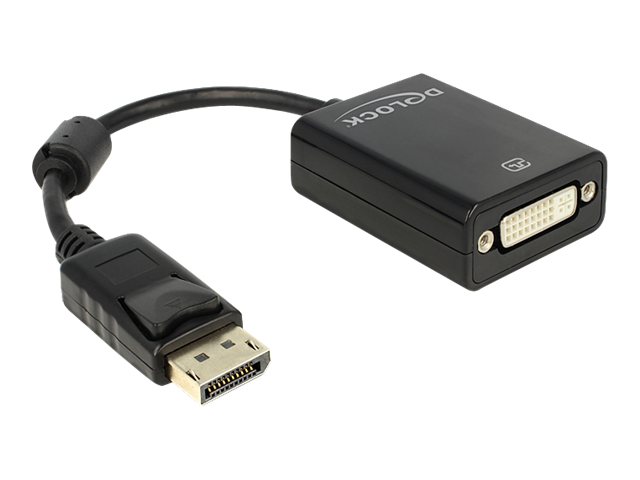 Delock Adapter Displayport 1.1 Stecker > DVI Buchse Passiv schwarz Delock Adapter Displayport 1.1 Stecker > DVI Buchse Passiv schwarz