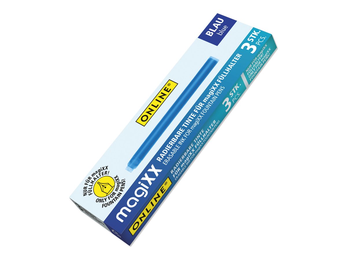 ONLINE Tintenpatronen für Füller magiXX blau, 3 St