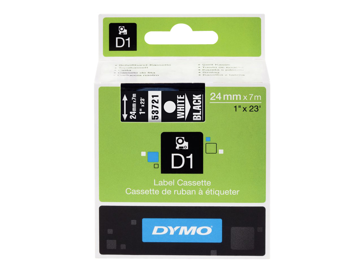 DYMO Schriftband D1 53721 S0721010, 24 mm weià auf schwarz DYMO Schriftband D1 53721 S0721010, 24 mm weià auf schwarz