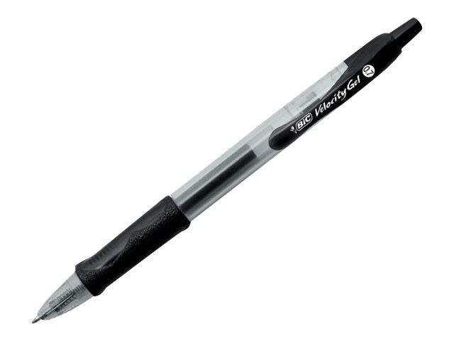 BIC Gel-ocity Gelschreiber schwarz/transparent 0,3 mm, Schreibfarbe: schwarz, 12 St.