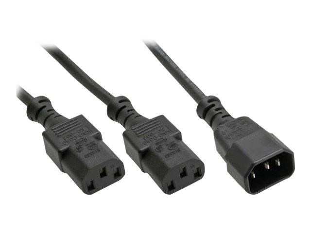 INLINE Netz-Y-Kabel Kaltgeraete 1x C14 auf 2x C13 1m INLINE Netz-Y-Kabel Kaltgeraete 1x C14 auf 2x C13 1m