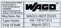 WAGO Polyester-Etiketten unbedruckt 44 x 99 mm 500 Schilder je Rolle silber