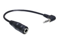 Delock Kabel Audio Klinke 2,5 mm Stecker gewinkelt > 3,5 mm Buchse 3 Pin 14 cm