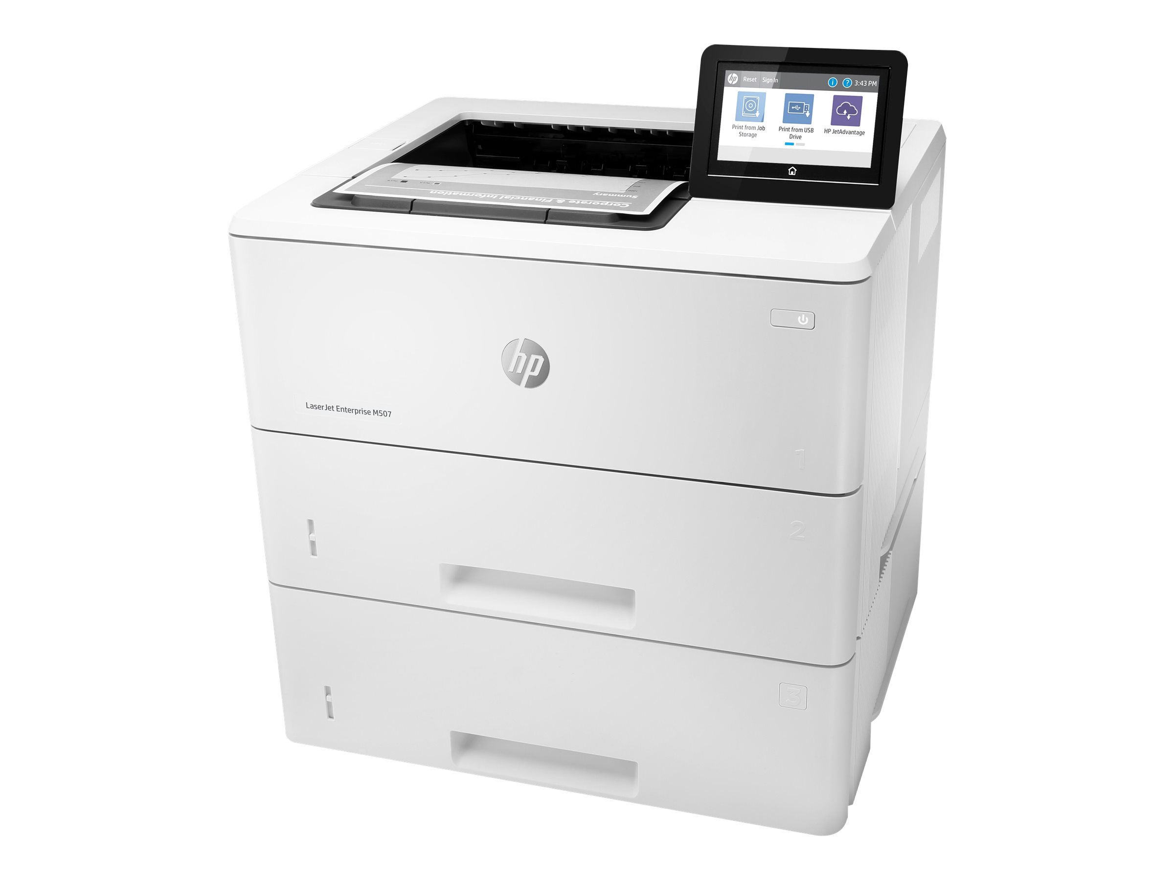 HP LaserJet Enterprise M507x Printer Mono Duplex laser A4 1200x1200dpi 43ppm 1200sheets USB LAN Wi-Fi Bluetooth LE HP LaserJet Enterprise M507x Printer Mono Duplex laser A4 1200x1200dpi 43ppm 1200sheets USB LAN Wi-Fi Bluetooth LE