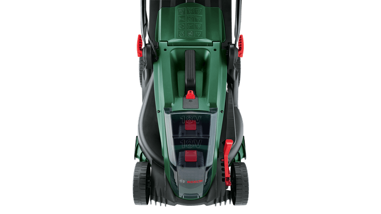 BOSCH Home Garden UniversalRotak 2x18V37550 AkkuRasenmaeher 18,0 V fuer bis zu 550 m², mit 2 Akkus