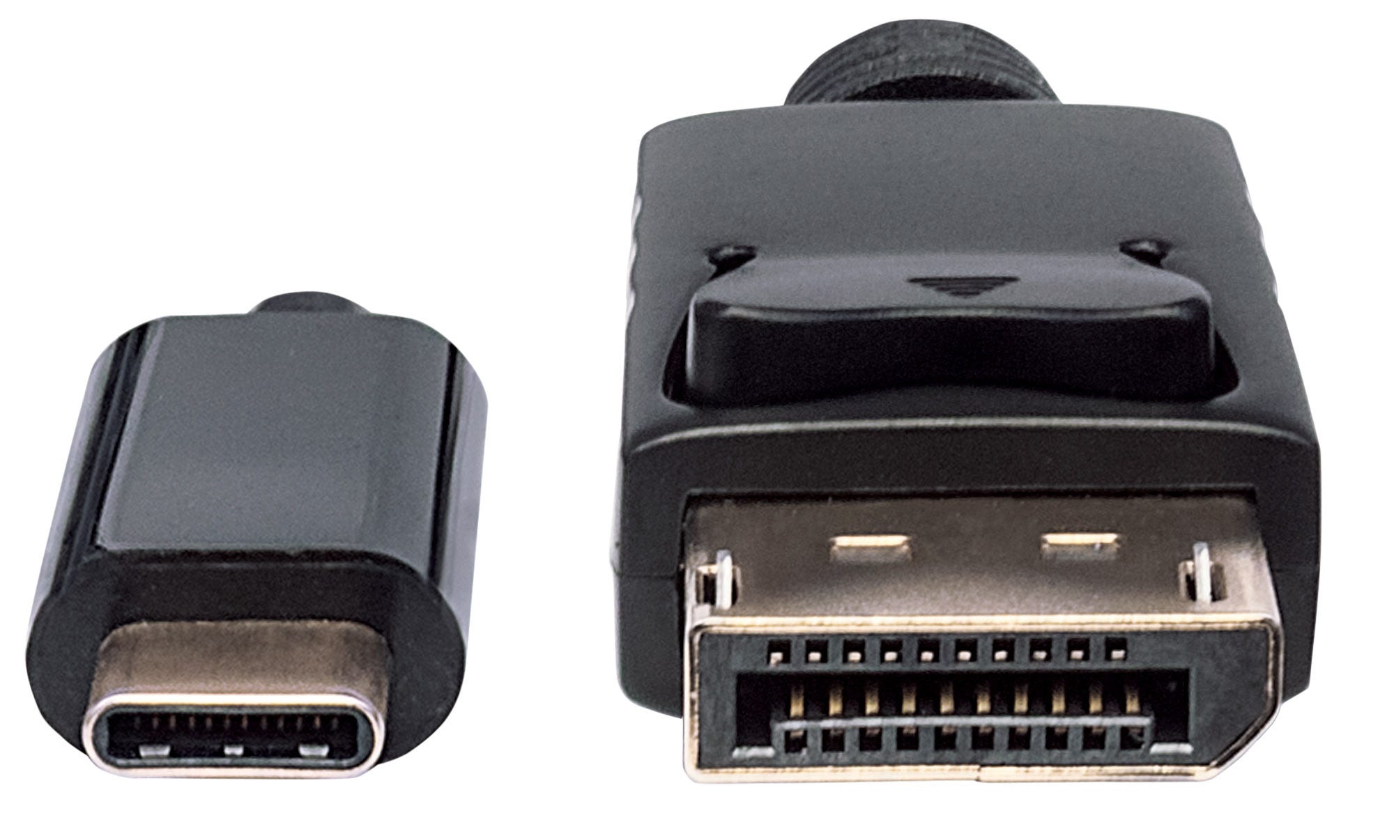 MANHATTAN USB Typ C auf DisplayPortKabel 1m Konvertiert das AlternateModeSignal in ein DisplayPort 4KAusgangssignal schwarz