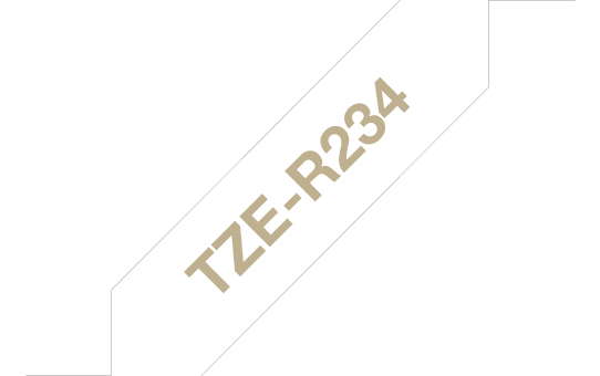 brother TextilSchriftband TZeR234 TZER234, 12 mm, gold auf weiß, 1 St