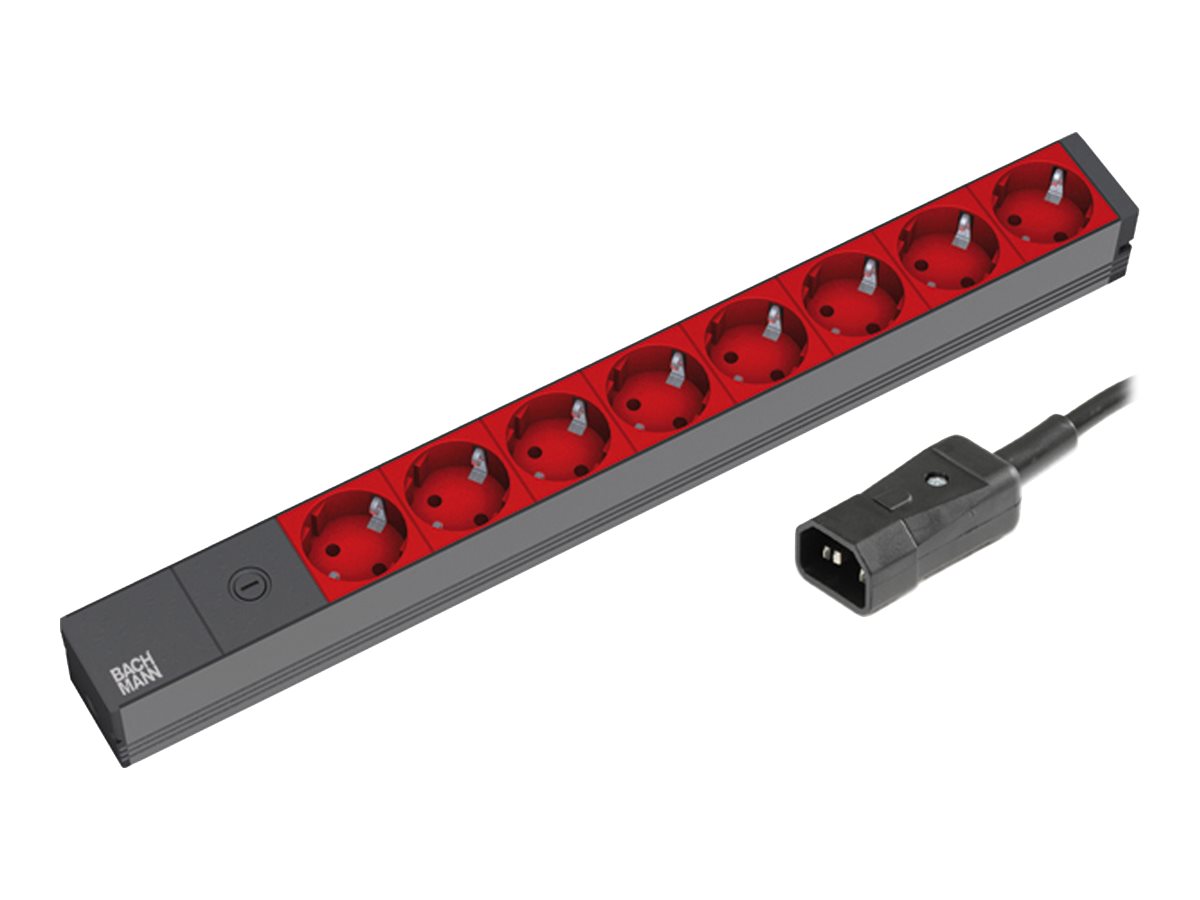 Bachmann 19"-Steckdosenleiste ALU, 8-fach, f?r USV, 2,0m, ohne Schalter