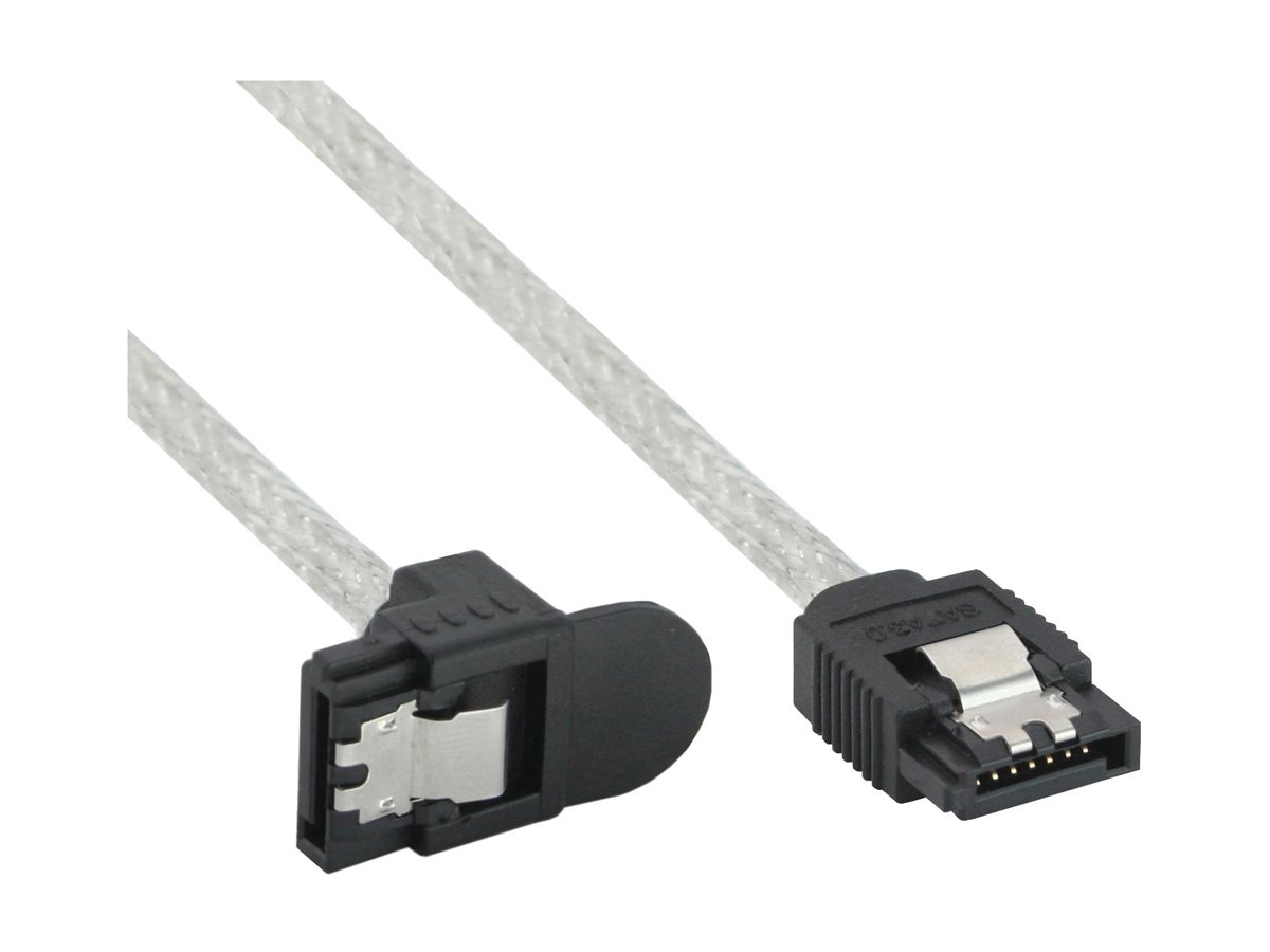 INLINE SATA 6Gb/s Kabel rund mit Lasche gewinkelt 0,5m