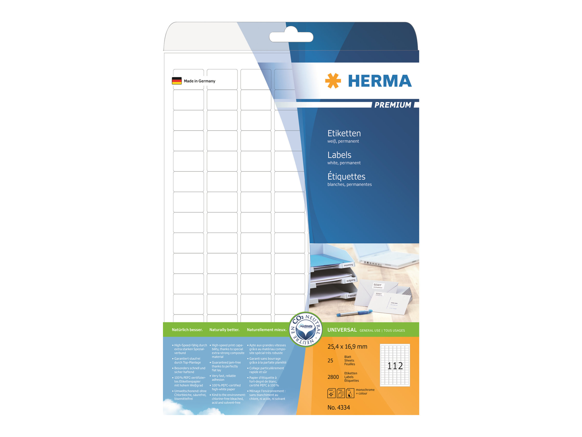 2.800 HERMA Etiketten 4334 weiss 25,4 x 16,9 mm 2.800 HERMA Etiketten 4334 weiss 25,4 x 16,9 mm