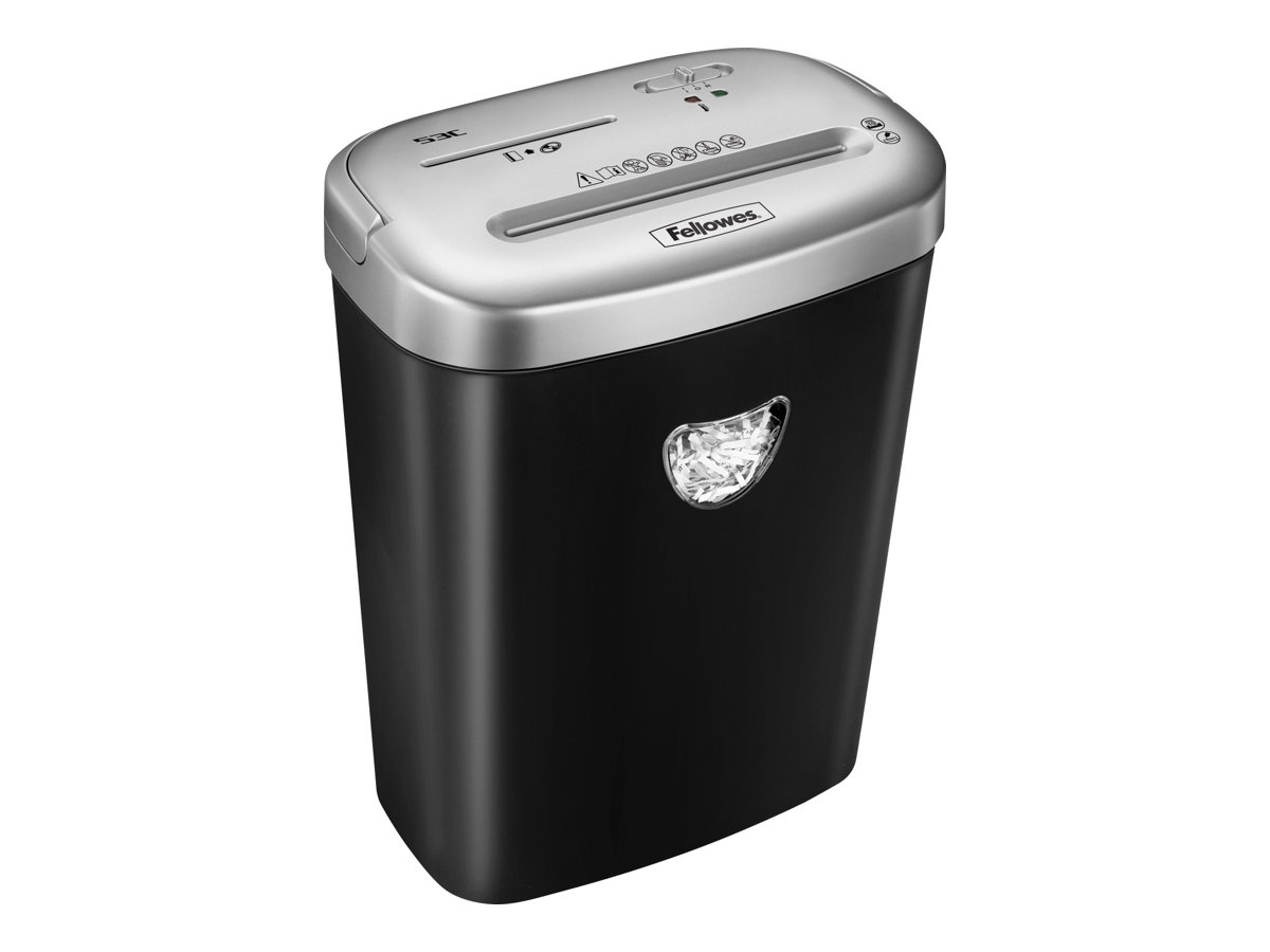 Fellowes Powershred 53C Aktenvernichter mit Partikelschnitt P-4, 4 x 35 mm, bis 10 Blatt, schwarz