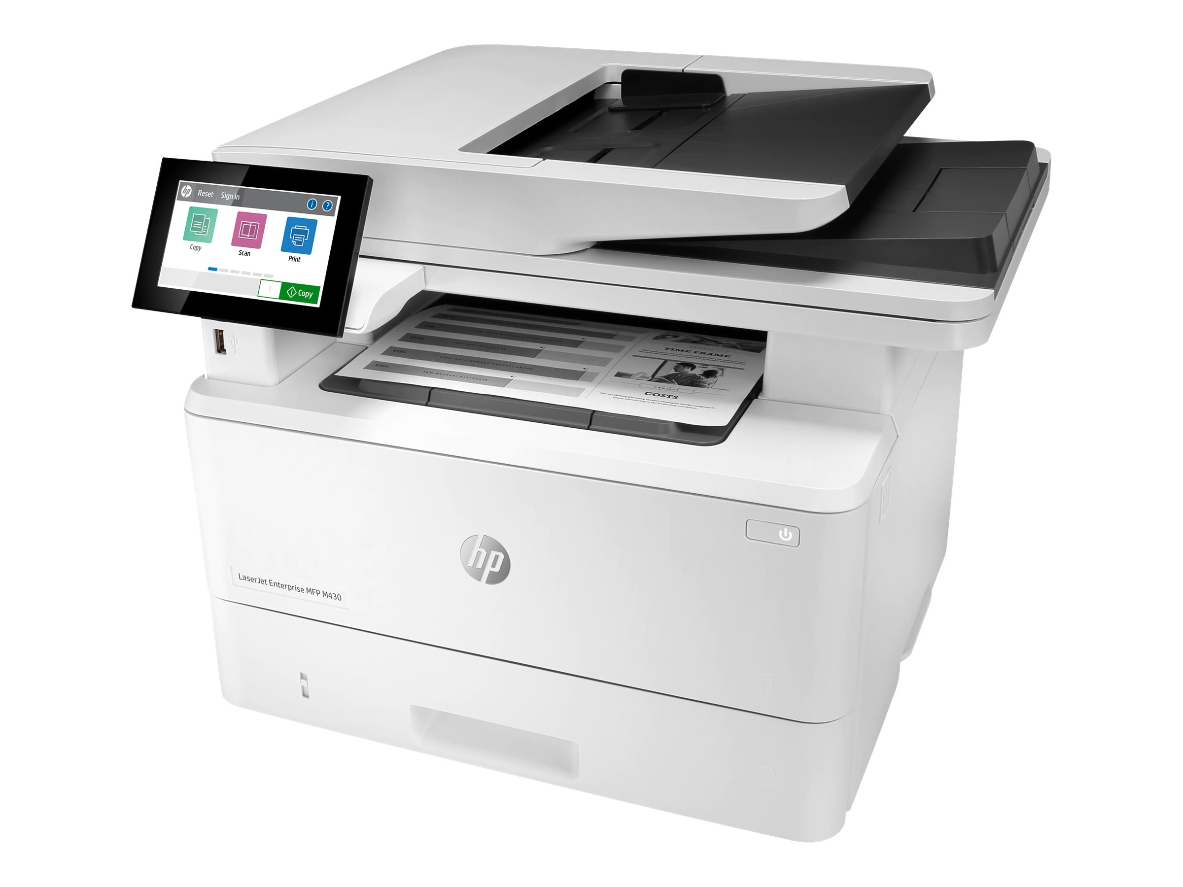 HP LaserJet Enterprise MFP M430f MFP Mono laser 216x297mm A4 38ppm Copy 40ppm Print 350sheets USB LAN