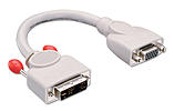 LINDY DVI-I-Adapter DVI-A male an VGA female Kurzes Adapterkabel ca. 20cm