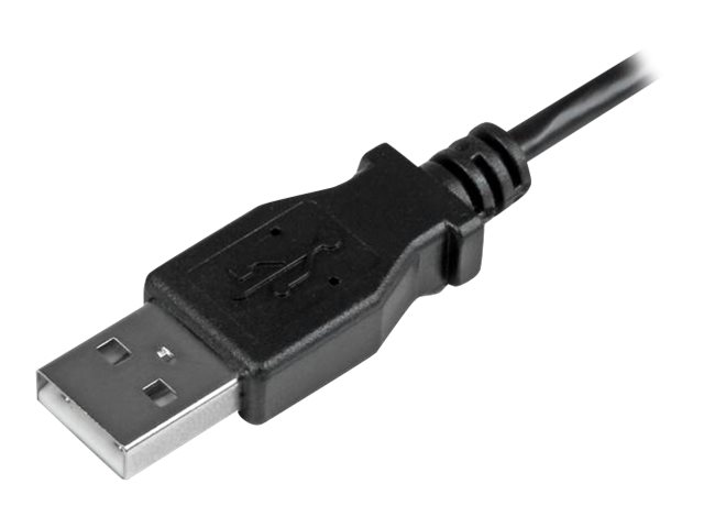 StarTech MicroUSB ChargeandSync Cable MM LeftAngle MicroUSB 24 AWG 05 m