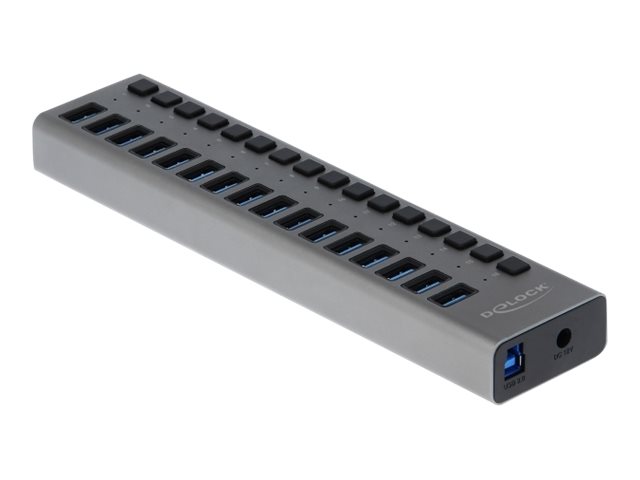 Delock Externer SuperSpeed USB Hub mit 16 Ports + Schalter