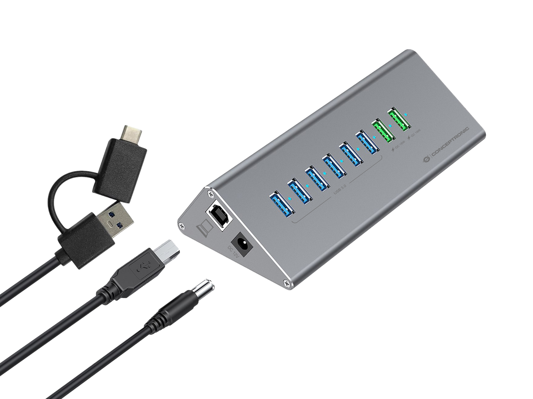 CONCEPTRONIC10Port Hub USBA30C Adap6xA30mNetz gr