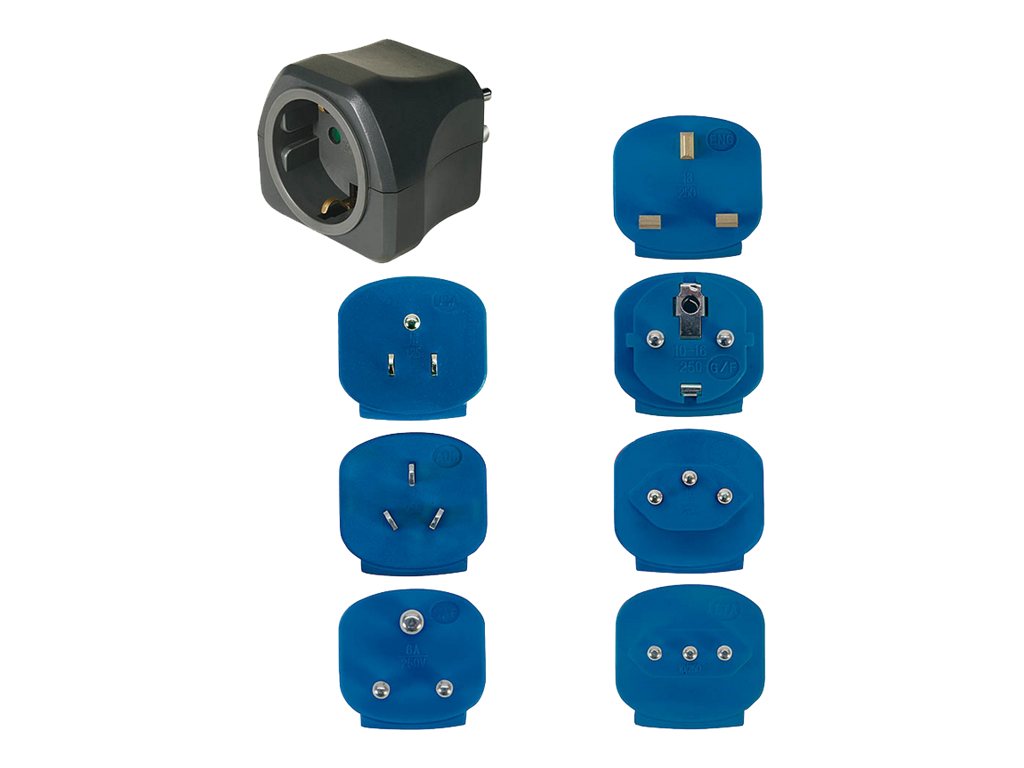 Brennenstuhl Reisestecker-Set 7-fach mit 10A Sicherung, schwarz/blau Brennenstuhl Reisestecker-Set 7-fach mit 10A Sicherung, schwarz/blau