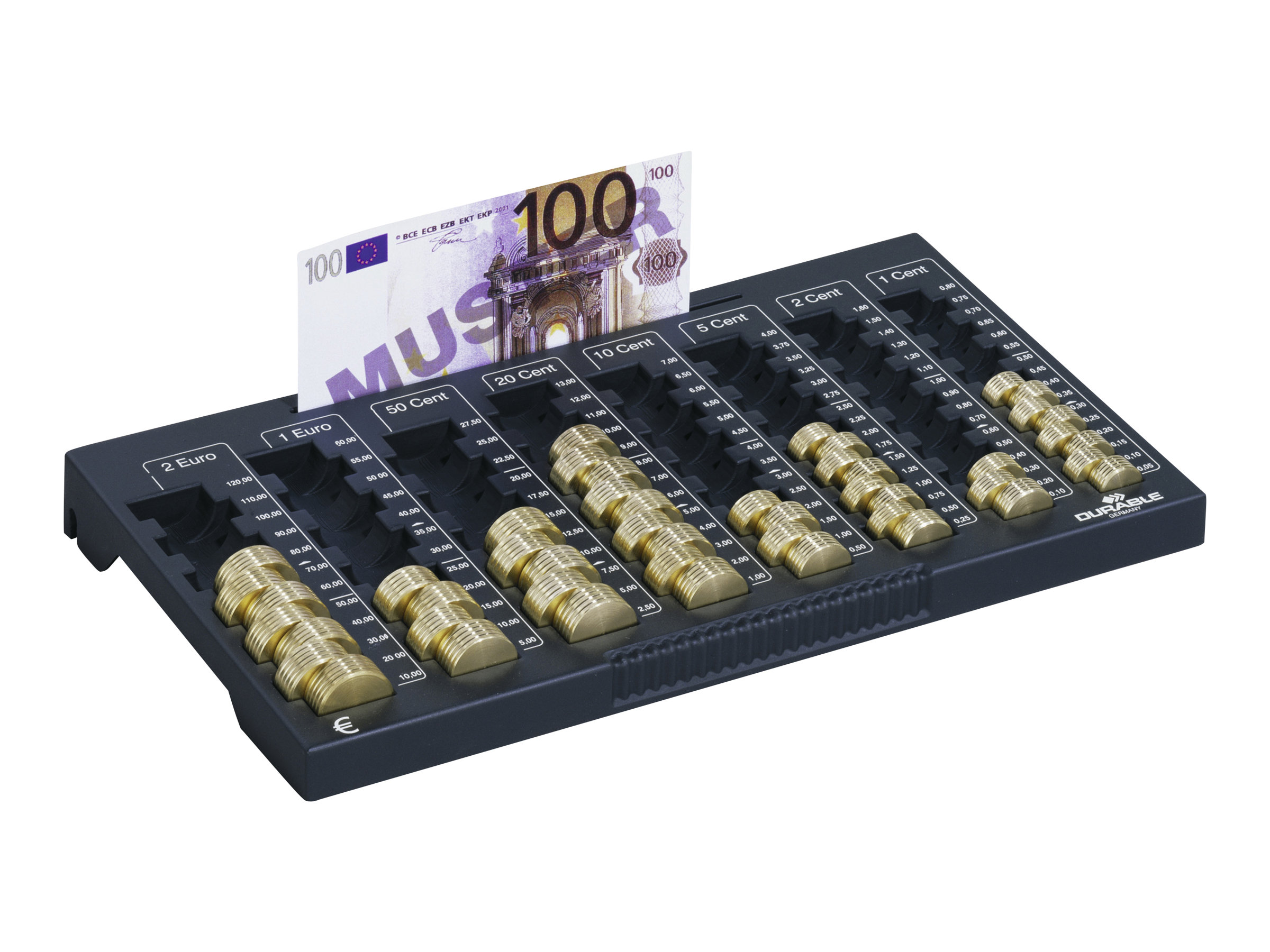 DURABLE ZAehlbrett EUROBOARD L grau KunststoffGehAeuse, 1 St