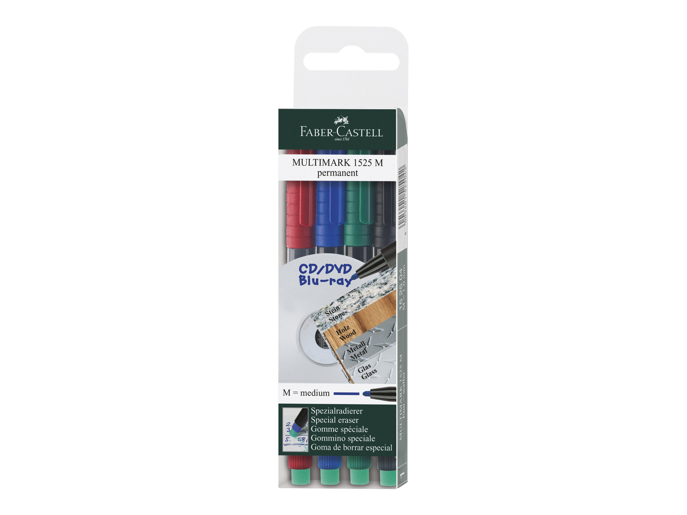 FABER-CASTELL MULTIMARK 1525 Folienstifte-Set farbsortiert permanent 4 St. FABER-CASTELL MULTIMARK 1525 Folienstifte-Set farbsortiert permanent 4 St.