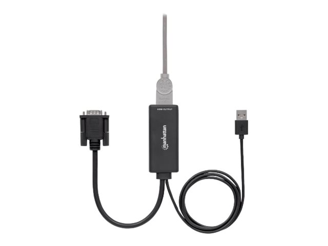 MANHATTAN VGA und USB auf HDMI Konverter Konvertiert die analogen Signale VGA-Video und USB-Audio in ein digitales HDMI-Signal MANHATTAN VGA und USB auf HDMI Konverter Konvertiert die analogen Signale VGA-Video und USB-Audio in ein digitales HDMI-Signal