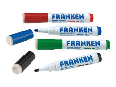 Franken MagWrite CombiMarker farbsortiert 1,0-3,0 mm mit Radierer 4er Pack