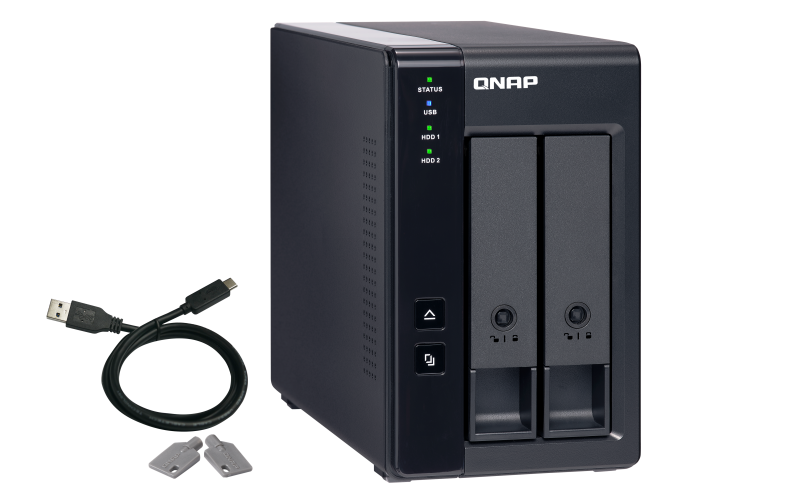 QNAP TR002 2 Bay USB TypeC Direct Attached Storage with Hardware RAID