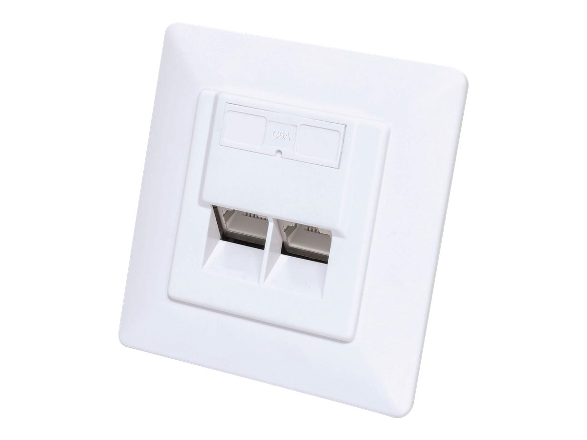 INTELLINET 2-Port Cat6 10G RJ45-Netzwerkdose geschirmt Unterputzmontage Anschlussdose mit Frontblende STP Signalweiss RAL9003 INTELLINET 2-Port Cat6 10G RJ45-Netzwerkdose geschirmt Unterputzmontage Anschlussdose mit Frontblende STP Signalweiss RAL9003