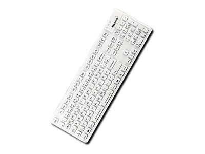 KEYSONIC KSK-8030 IN Industrie Silikontastatur eronomisch wasserdicht antimikrobisch resistent gegen alkalische Stoffe weiss (DE)