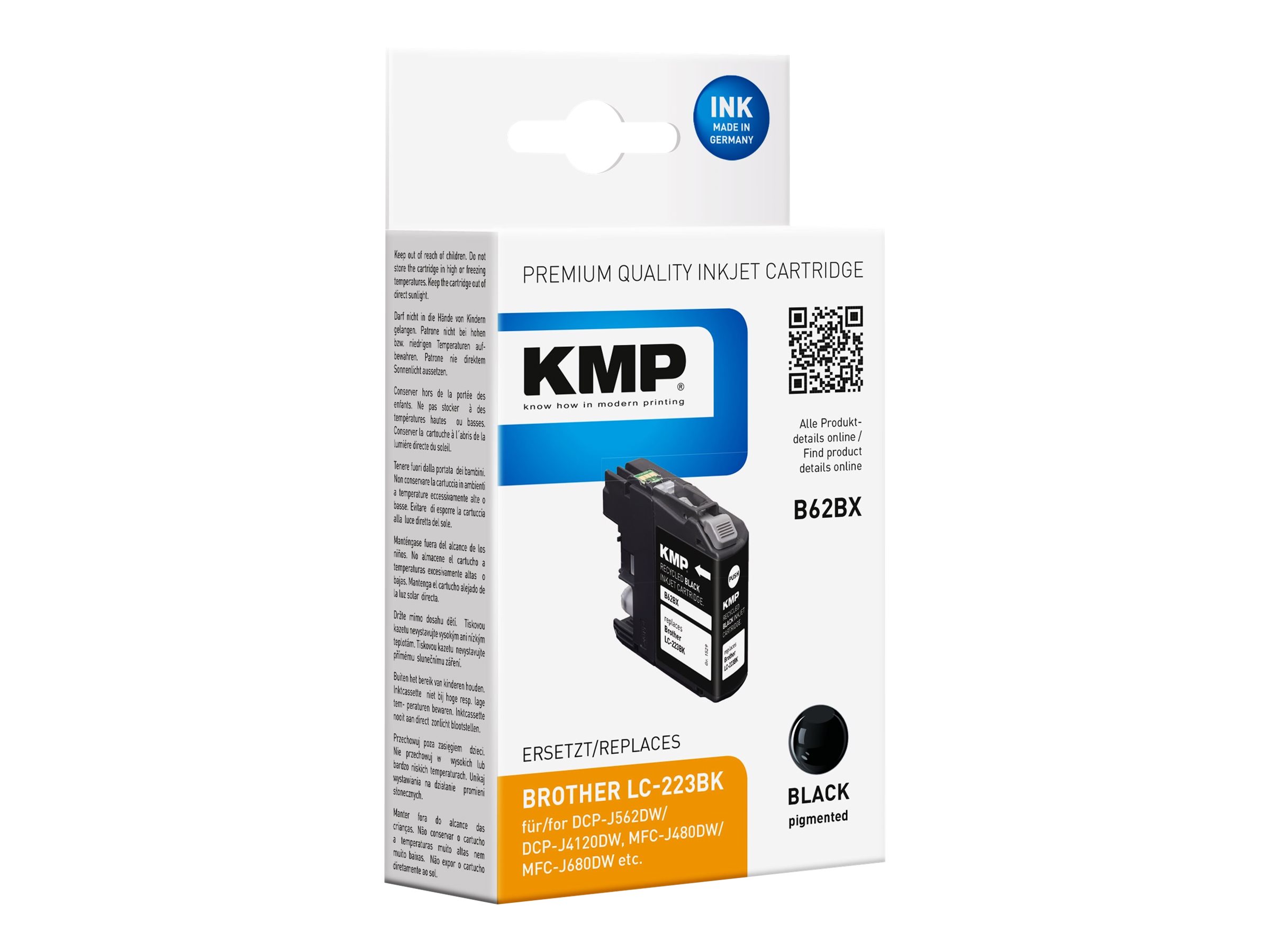 KMP B62BX  schwarz Druckerpatrone kompatibel zu brother LC-223BK