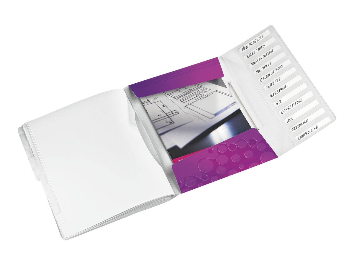 LEITZ Ordnungsmappe WOW 4634 12 Faecher violett