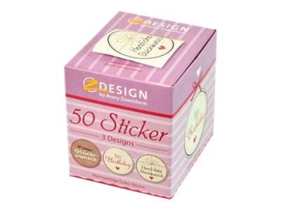 AVERY Zweckform Aufkleber 56814 Herzlichen Glückwunsch, 50 Etiketten