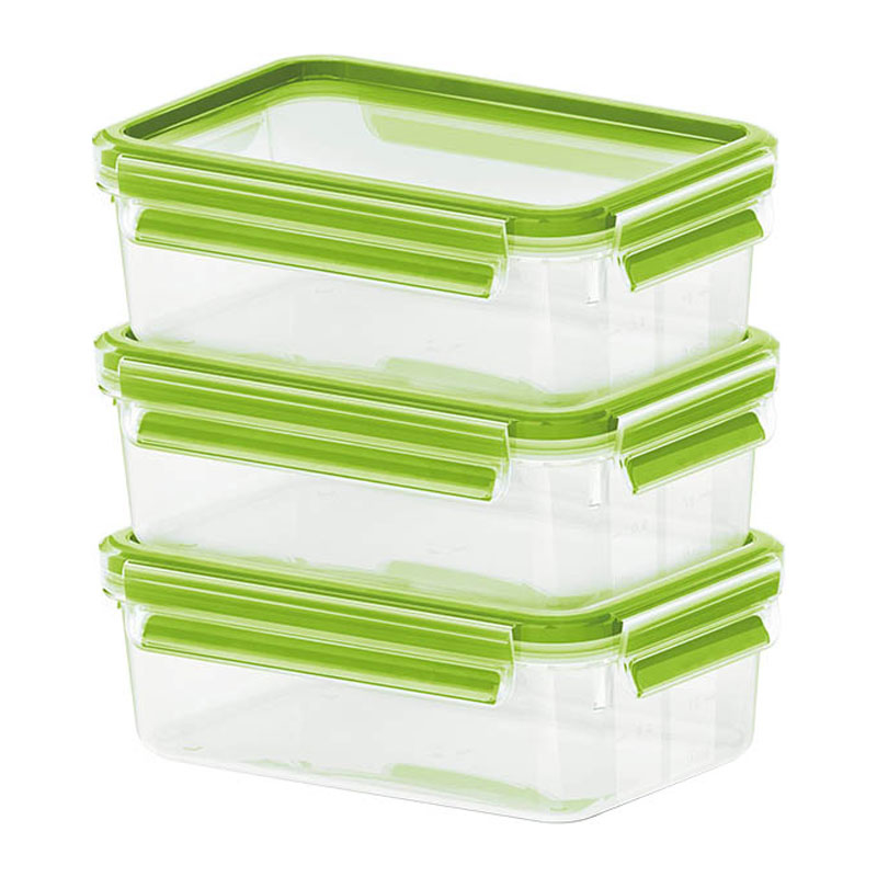 emsa Frischhaltedosen CLIP CLOSE 5,8 cm hoch transparent 3x 0,55 l, 3 St