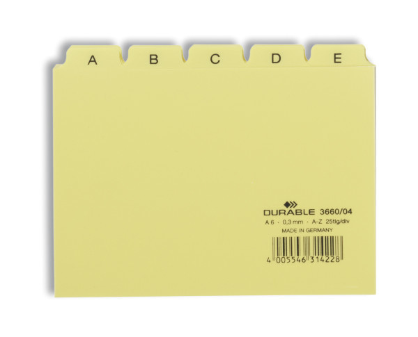 DURABLE Karteikartenregister A-Z gelb DURABLE Karteikartenregister A-Z gelb
