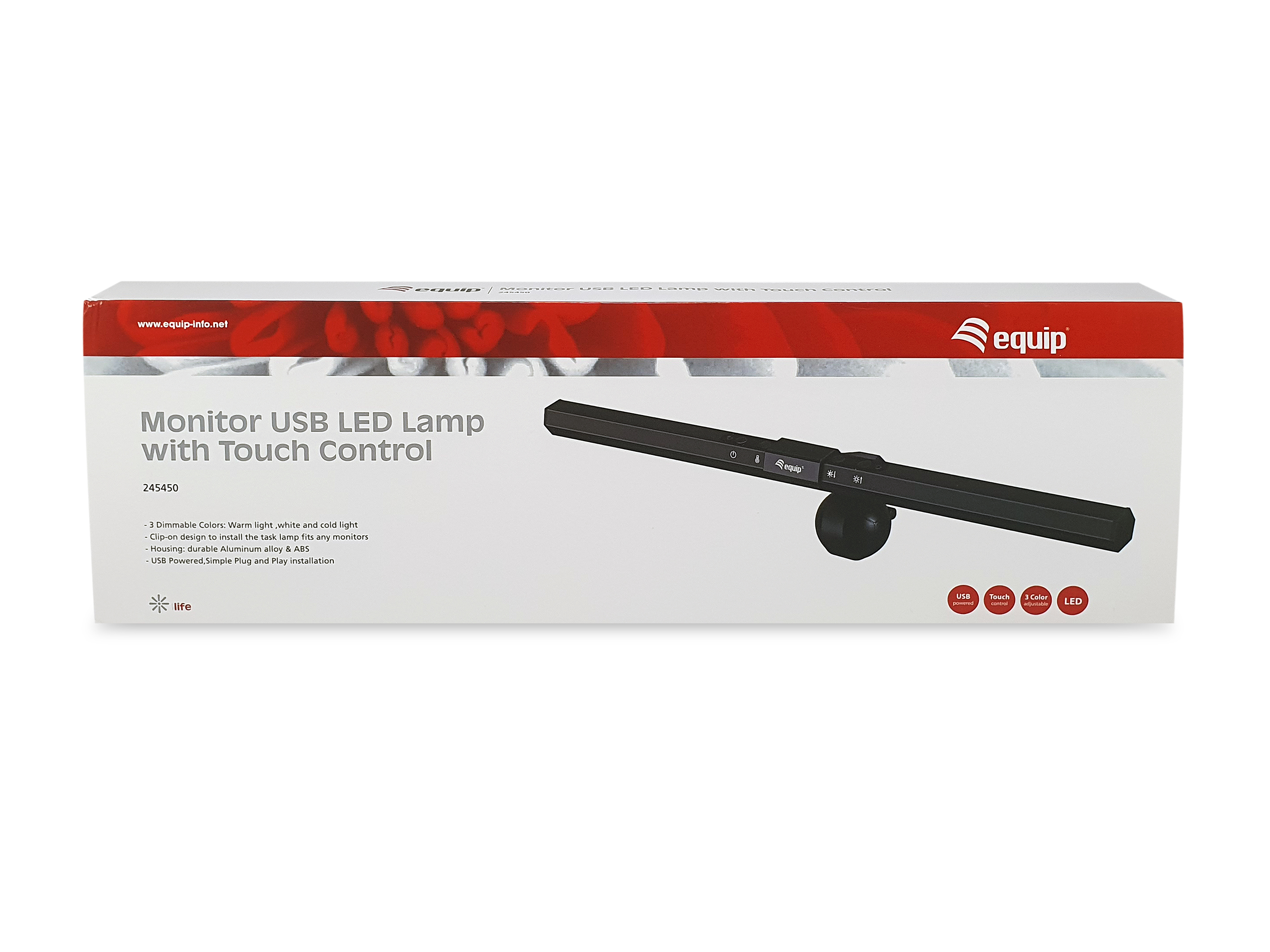 EQUIP 245450 Monitor USBLEDLeuchte mit TouchSteuerung