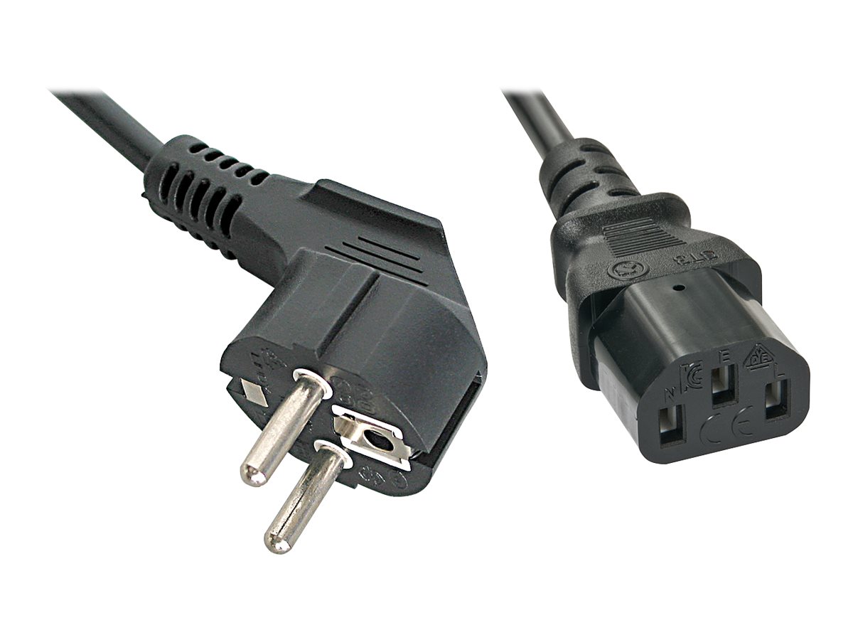 LINDY 2m IEC-Netzkabel Schuko an IEC-C13