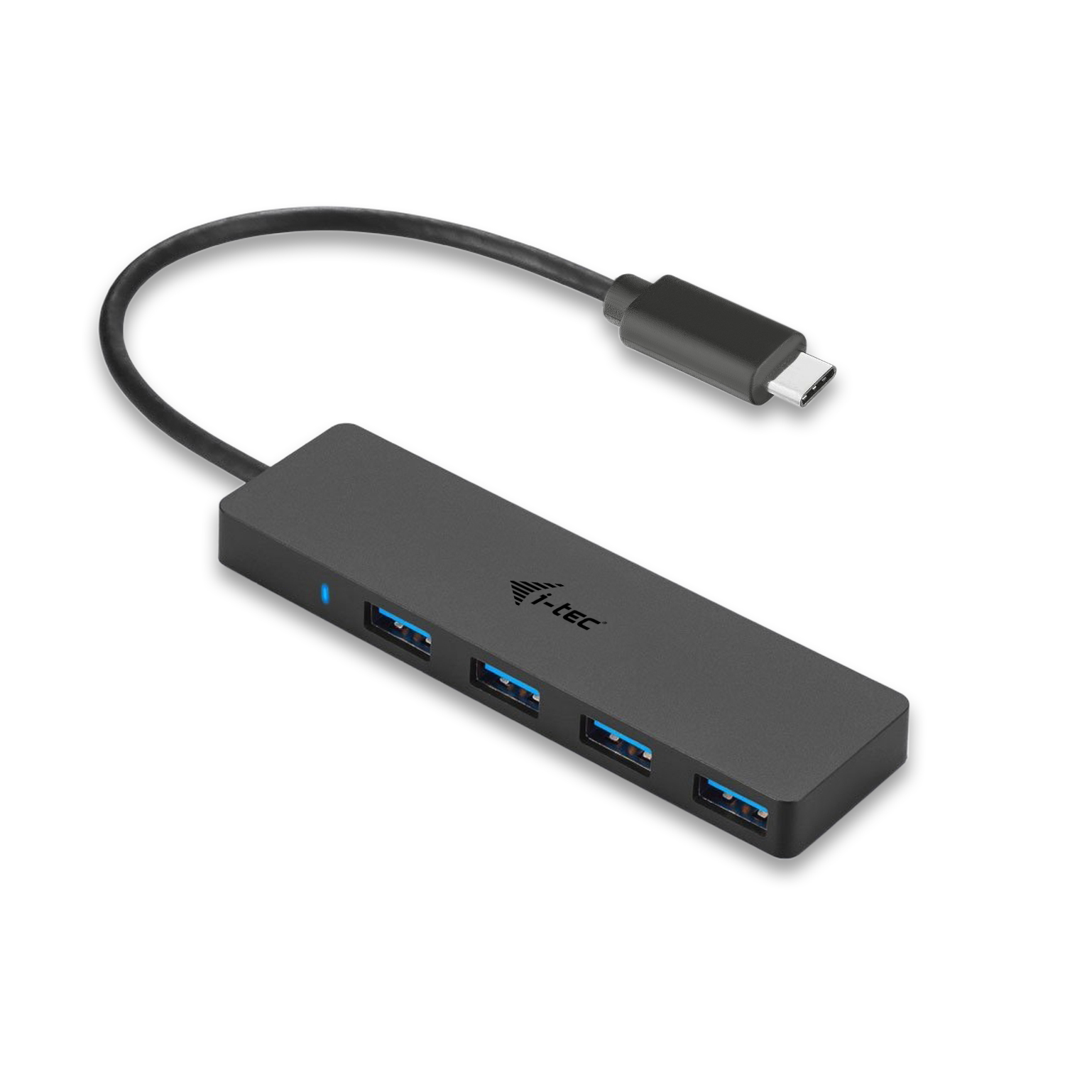 ITEC USB C Slim Passive HUB 4 Port ohne Netzteil ideal fuer Notebook Tablet PC Unterstuetzt Win Mac OS kompatibel mit Thunderbolt 3
