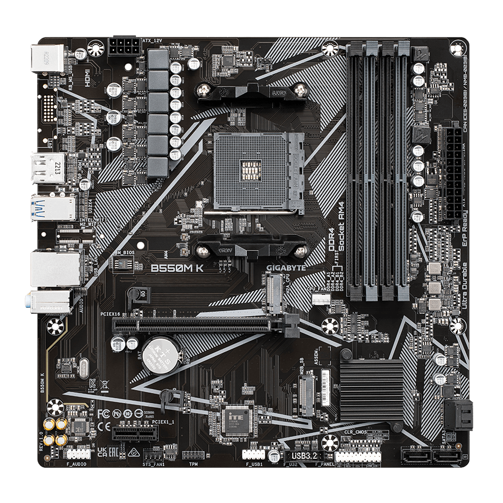 GIGABYTE B550M K AM4 4xDDR4 mATX HDMI DP USB MB