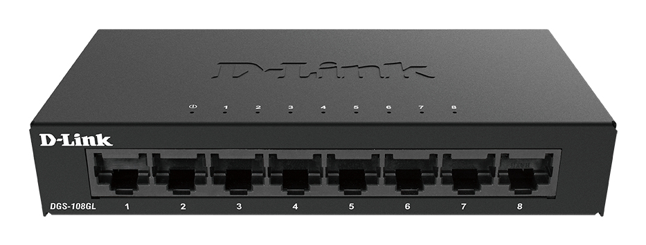 DLINK DGS108GL 8Port Gigabit unmanaged Desktop Switch 8x LANPort 101001000 Mbits Metallgehäuse ohne Lüfter