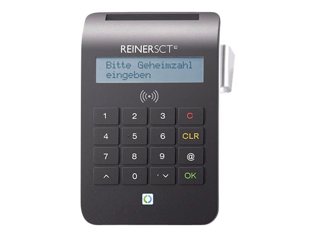 REINERSCT cyberJack RFID komfort. nPA-Chipkartenleser (eID+eSig) Dual Interf.Ausweis-Leser s.PIN-Eingabe Display BSI zertifiziert REINERSCT cyberJack RFID komfort. nPA-Chipkartenleser (eID+eSig) Dual Interf.Ausweis-Leser s.PIN-Eingabe Display BSI zertifiziert