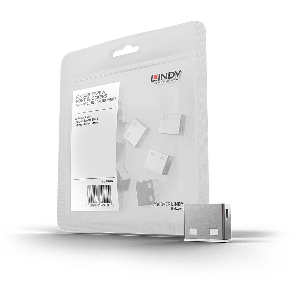 LINDY 10 USB Portschloesser WEISS. Erweiterungskit fuer LINDY Art.Nr. 40454