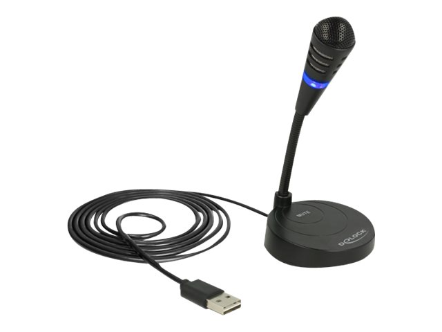 Delock USB Mikrofon mit Standfuß und Touch Mute Taste