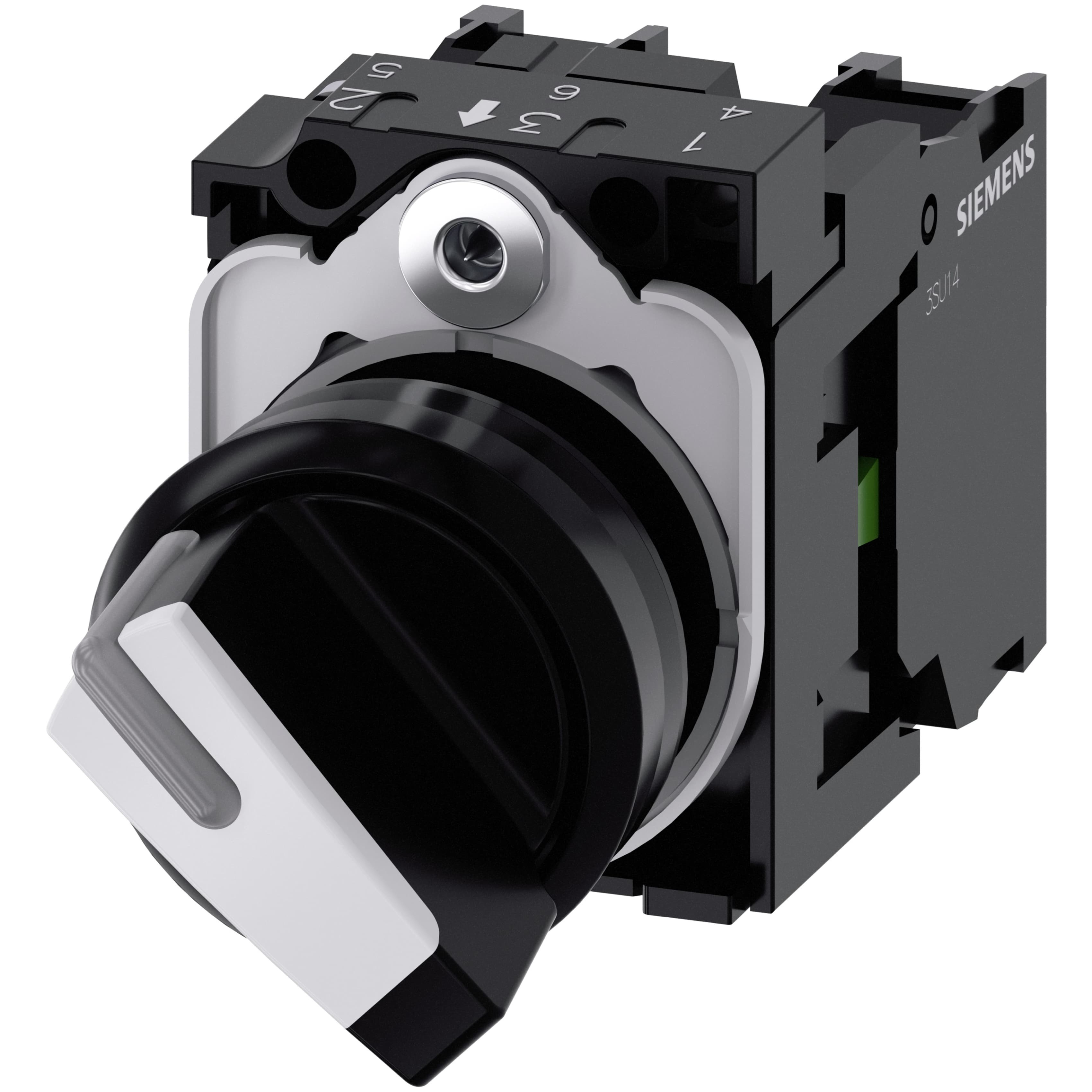 Siemens Knebelschalter beleuchtbar 22mm rund schwarz weiss