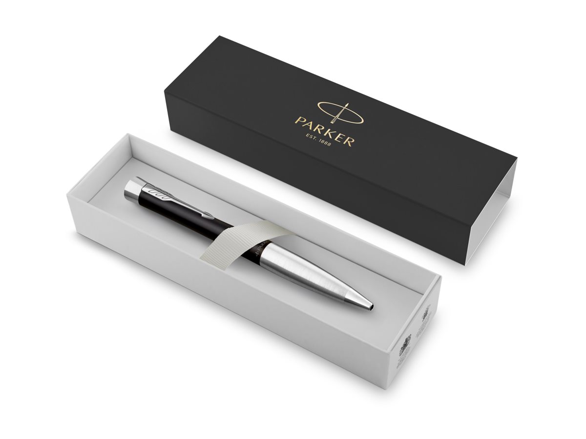 PARKER Kugelschreiber schwarz/silber, Schreibfarbe: blau, 1 St.