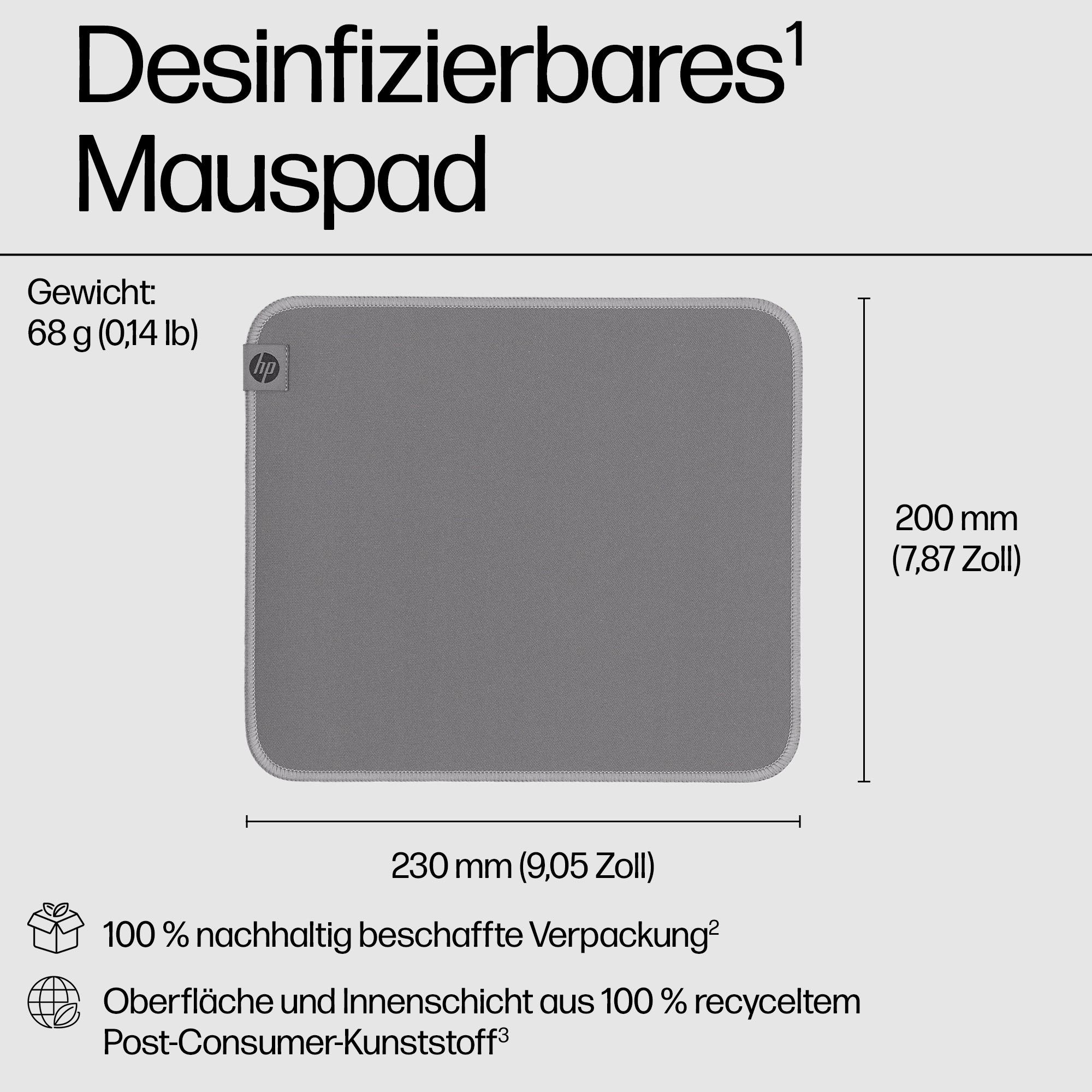 HP 100 Sanitizable Mouse Pad P