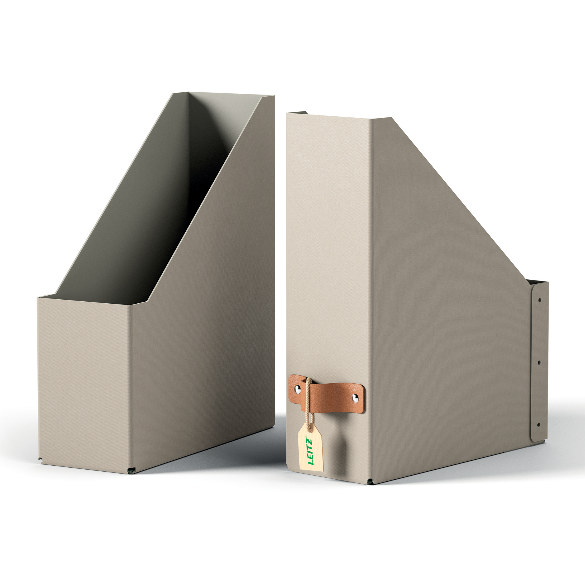 2 LEITZ Stehsammler Puro 24710012 beige Karton, DIN A4